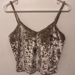 NWT crushed velvet cropped cami